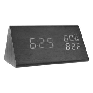 Wood LED Alarm Clocks Sound Control Digital Clock